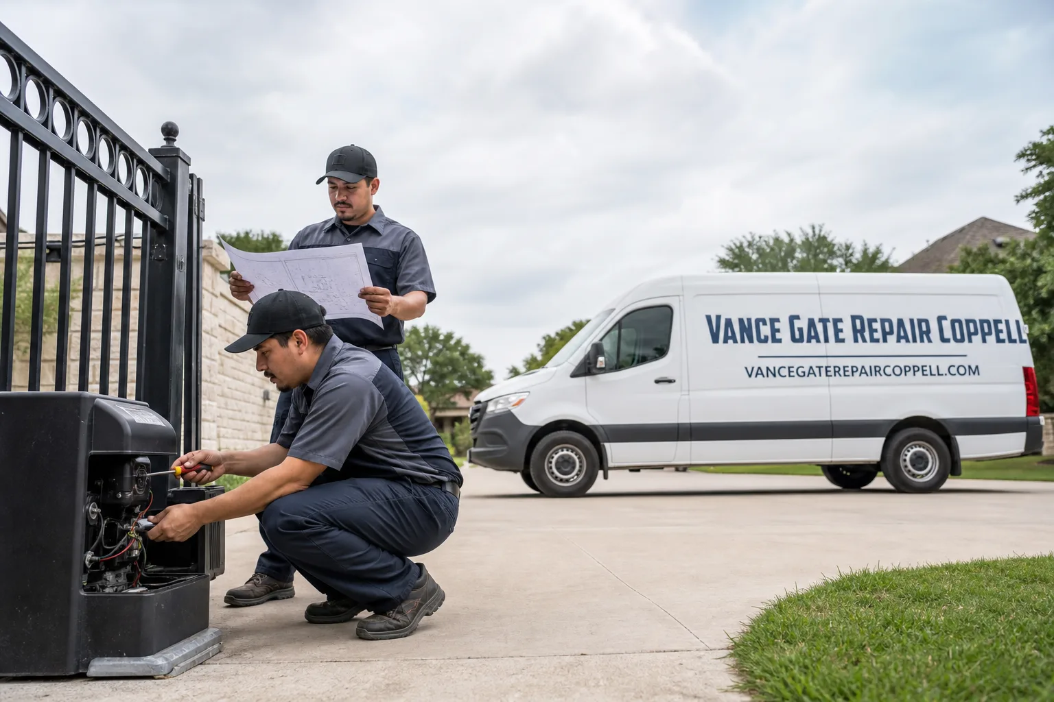 Vance Gate Repair Coppell gate repair service vehicle and crew in Coppell, TX